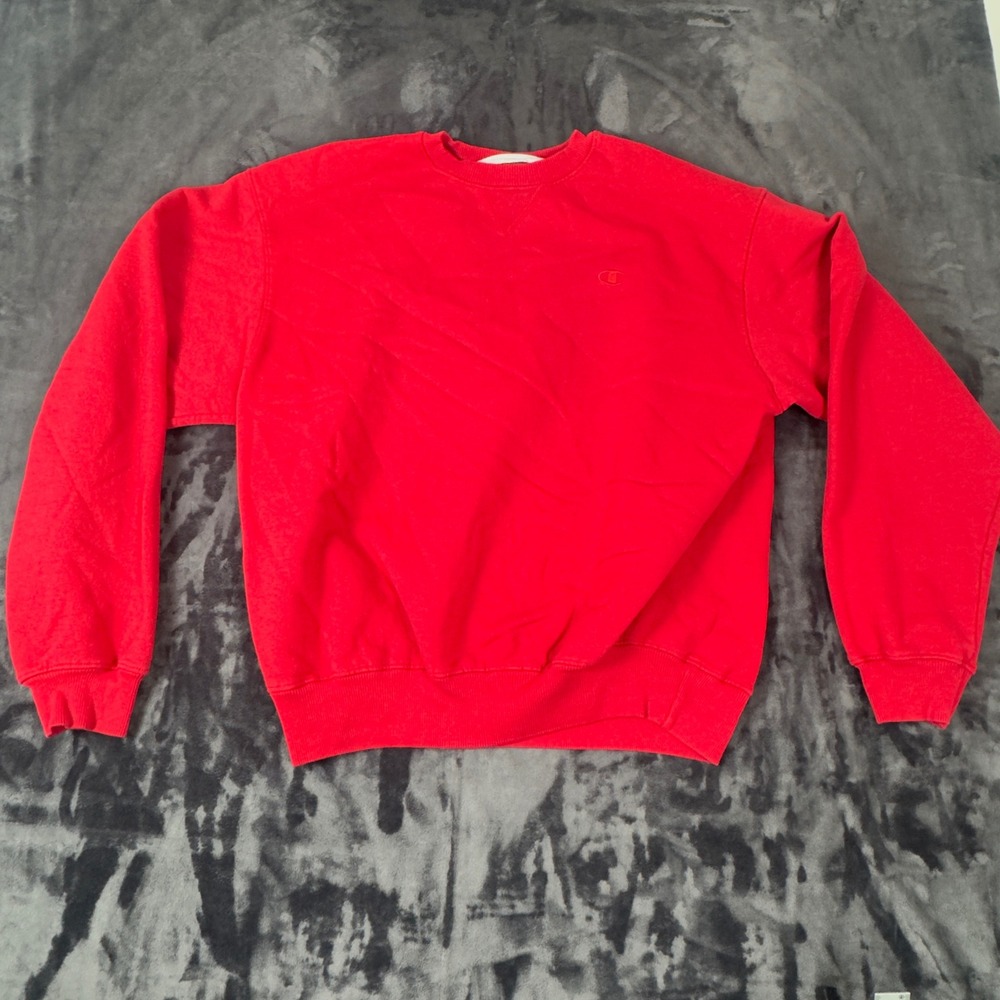 Champion Sweatshirt Mens Large Red Crewneck Long Sleeve Pullover 2803